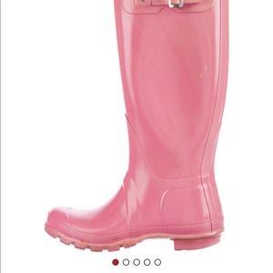 Hunter Pink Knee High Rain Boots Size 6